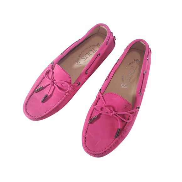 EU 36.5 US 6.5 Tod´s Hot Pink Laced Gommino Driving...